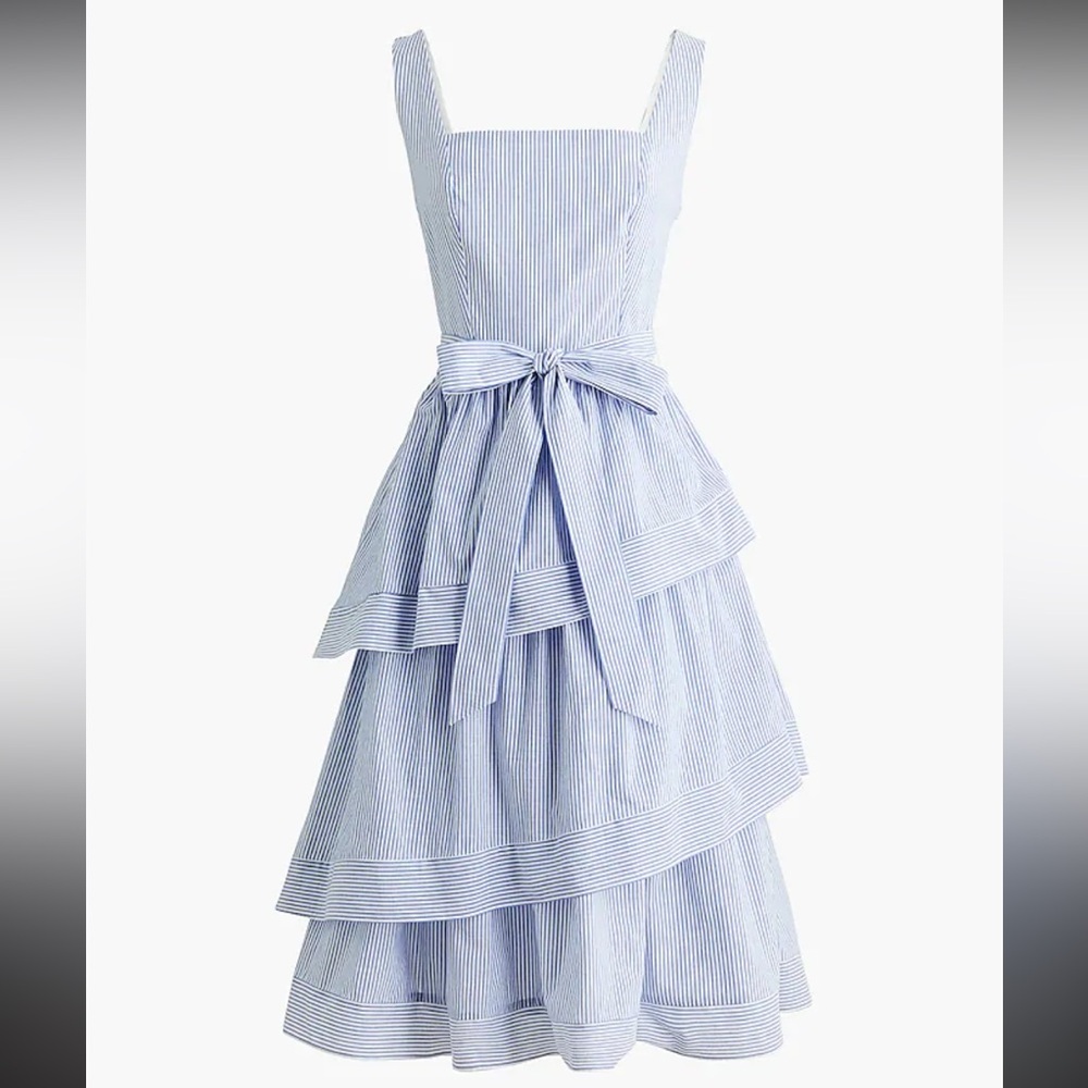 J. Crew Factory Light Blue Tiered Dress